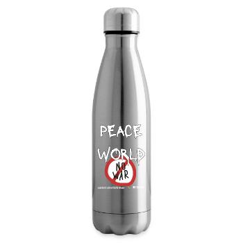 peace_in_the_world - Bouteille isotherme - argent clair - Droite