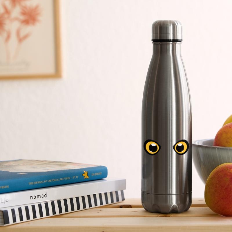 zwei leuchtende Augen einer Eule Isolierflasche