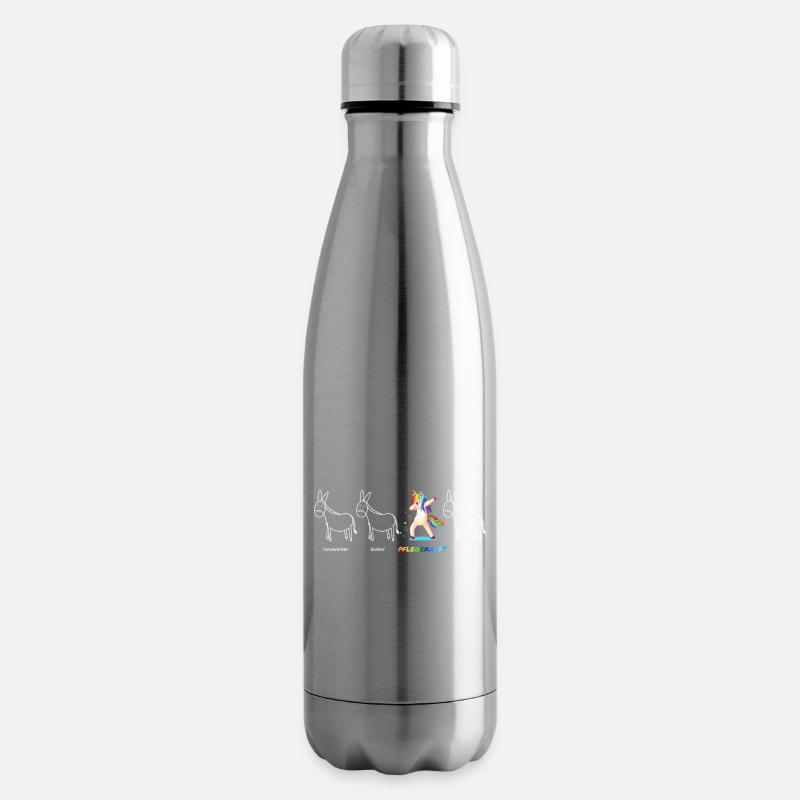 PFLEGEKRAFT Einhorn Beruf Besonders Einzigartig - Isolierflasche - Lightsilver