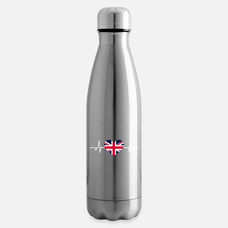 Union Jack Herzschlag - Isolierflasche - Lightsilver