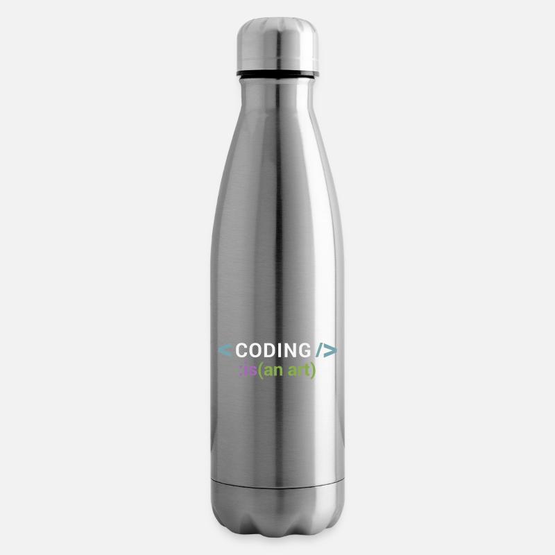Coding is an art - Insulated Water Bottle - silver