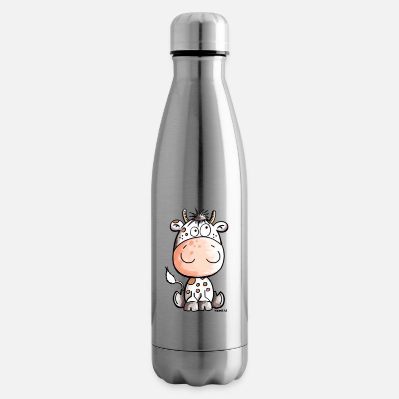 Lustige Kuh - Kühe - Rind - Baby - Comic - Isolierflasche - Lightsilver