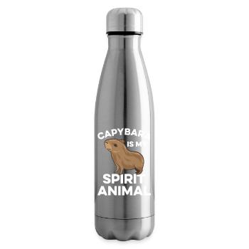 Capybara Zoo Animal Design - Insulated Water Bottle - silver - Right