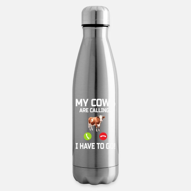Kuh Kühe - Isolierflasche - Lightsilver