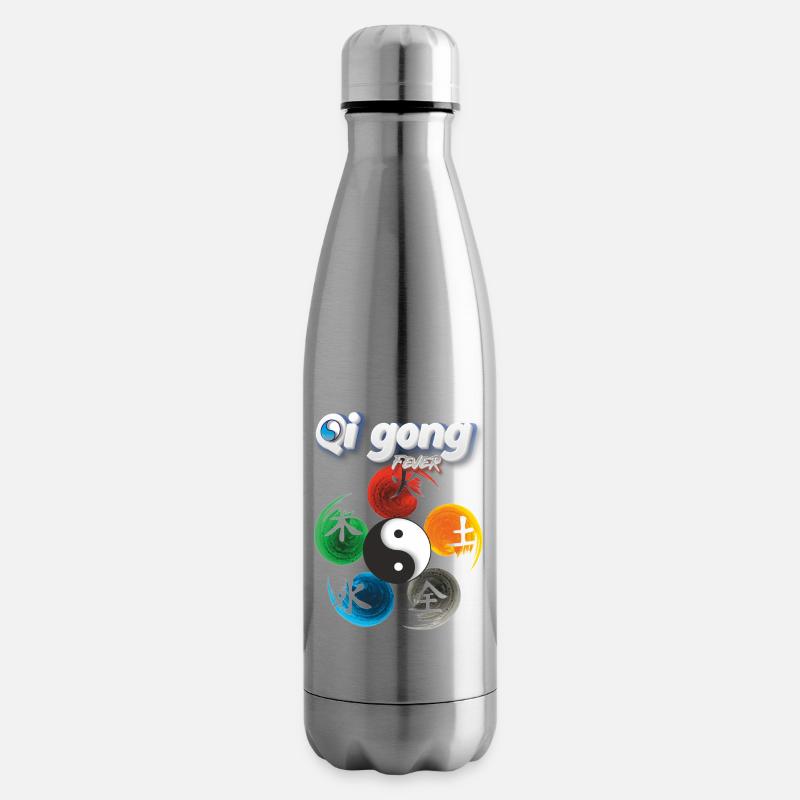 Yin Yang Cinq Éléments Qi Gong Fever Design - Bouteille isotherme - argent clair