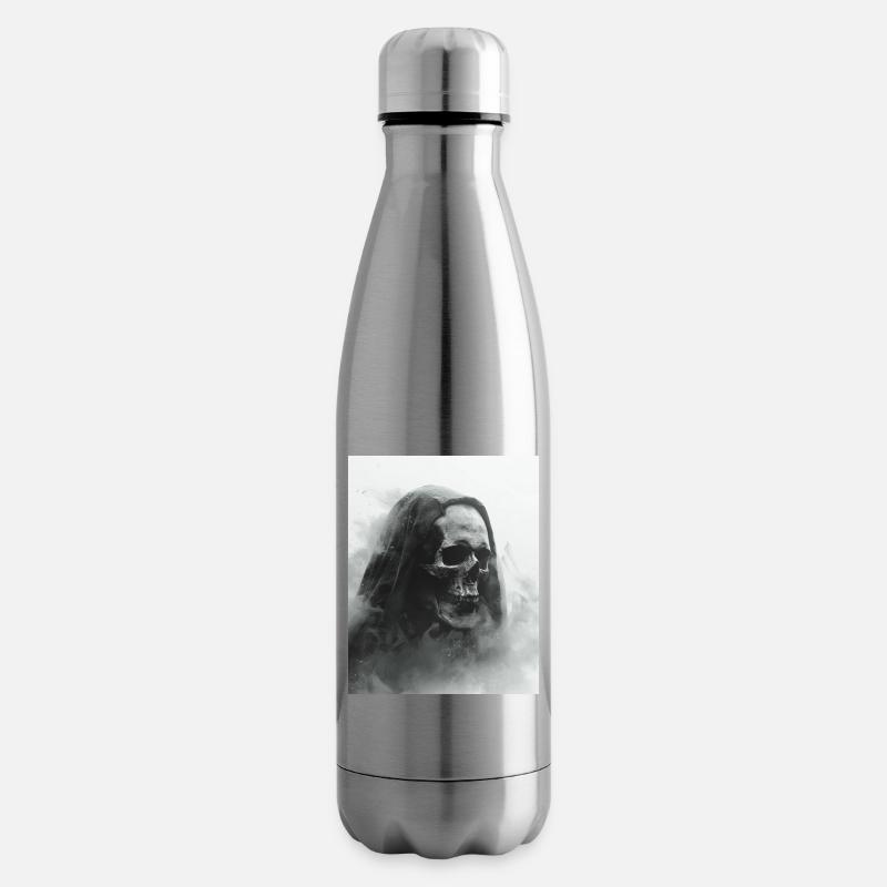 Crâne sombre dans le brouillard - Bouteille isotherme - argent clair