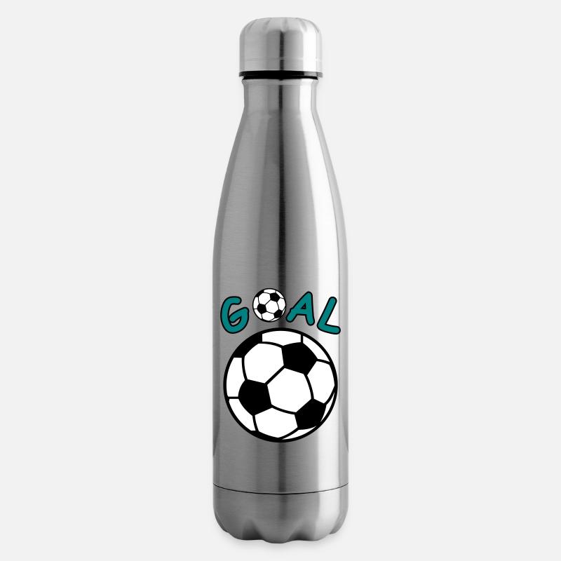 Fussball mit Goal Schriftzug - Isolierflasche - Lightsilver