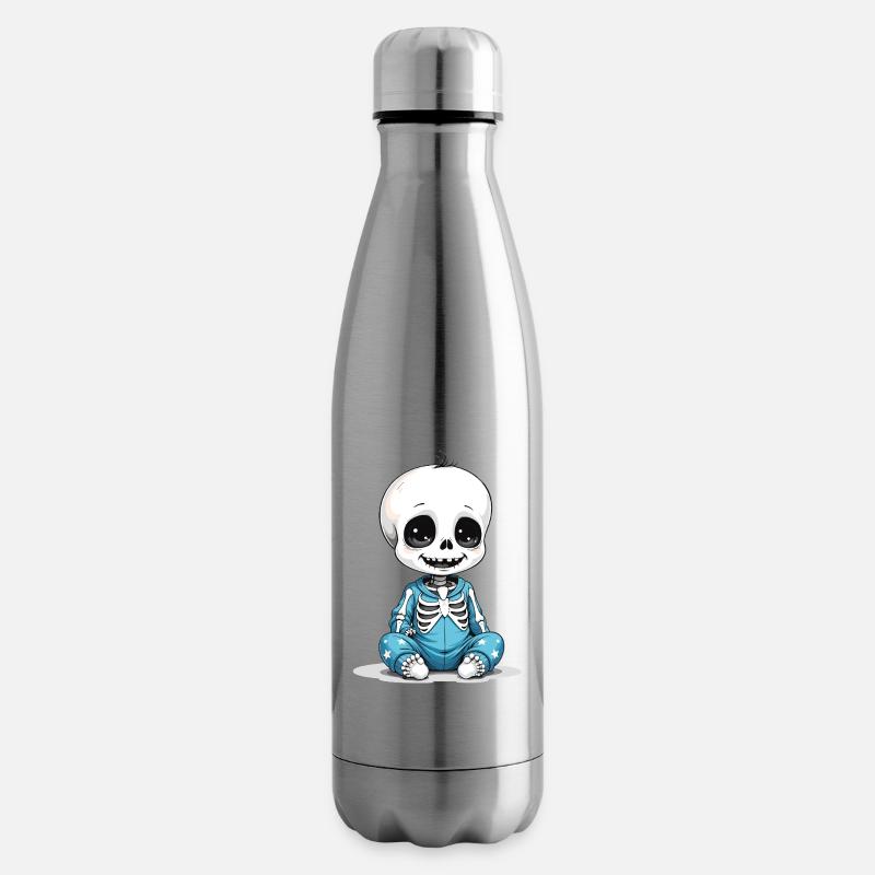 Bébé squelette en pyjama bleu - Bouteille isotherme - argent clair