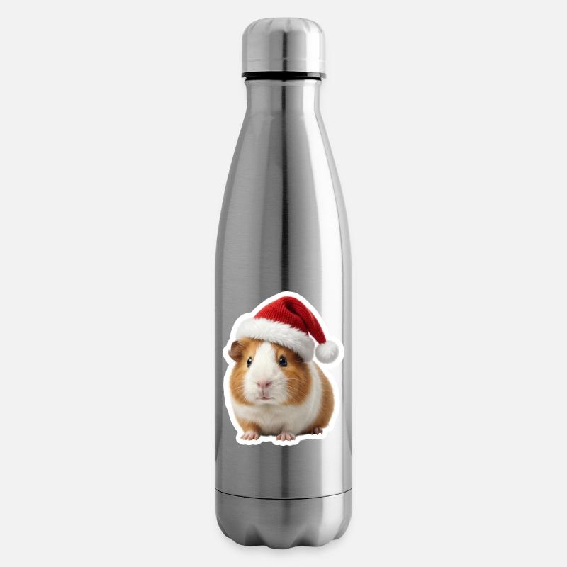 Petit chapeau de Noël en forme de cochon d’Inde mignon - Bouteille isotherme - argent clair