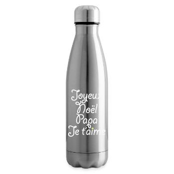 Joyeux Noël Papa Je t'aime - Bouteille isotherme - argent clair - Droite