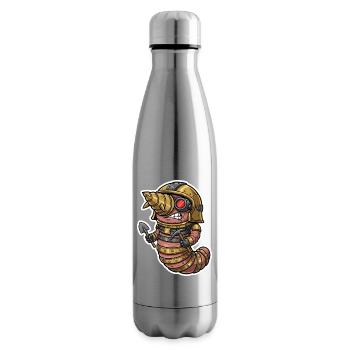 Steampunk Earthworm Drilling and Miner - Insulated Water Bottle - silver - Right