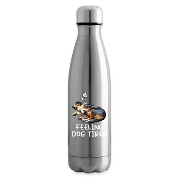 Feeling Dog Tired Australian Shepherd Aussiehalter - Insulated Water Bottle - silver - Right