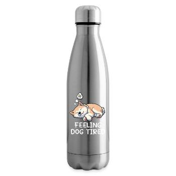 Feeling Dog Tired Akita AkitaOwner Akitas - Insulated Water Bottle - silver - Right