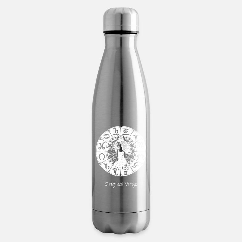 Signe du zodiaque Vierge 002 blanc - Bouteille isotherme - argent clair
