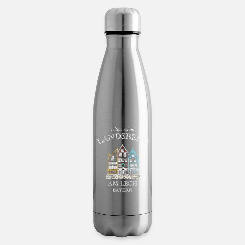 Landsberg am Lech, bunte Häuserzeile, Bayern - Isolierflasche - Lightsilver