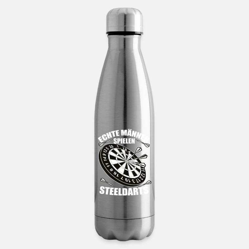Echte Männer Spielen SteelDarts - Isolierflasche - Lightsilver
