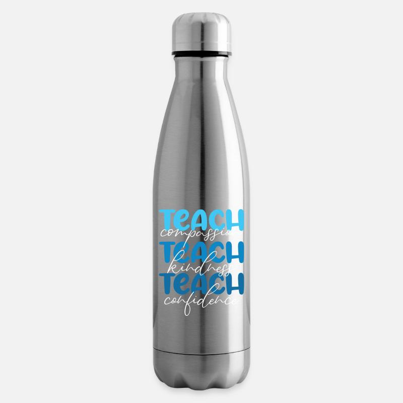 Lehrer-Lehren Mitgefühl, Freundlichkeit und Selbstvertrauen - Isolierflasche - Lightsilver