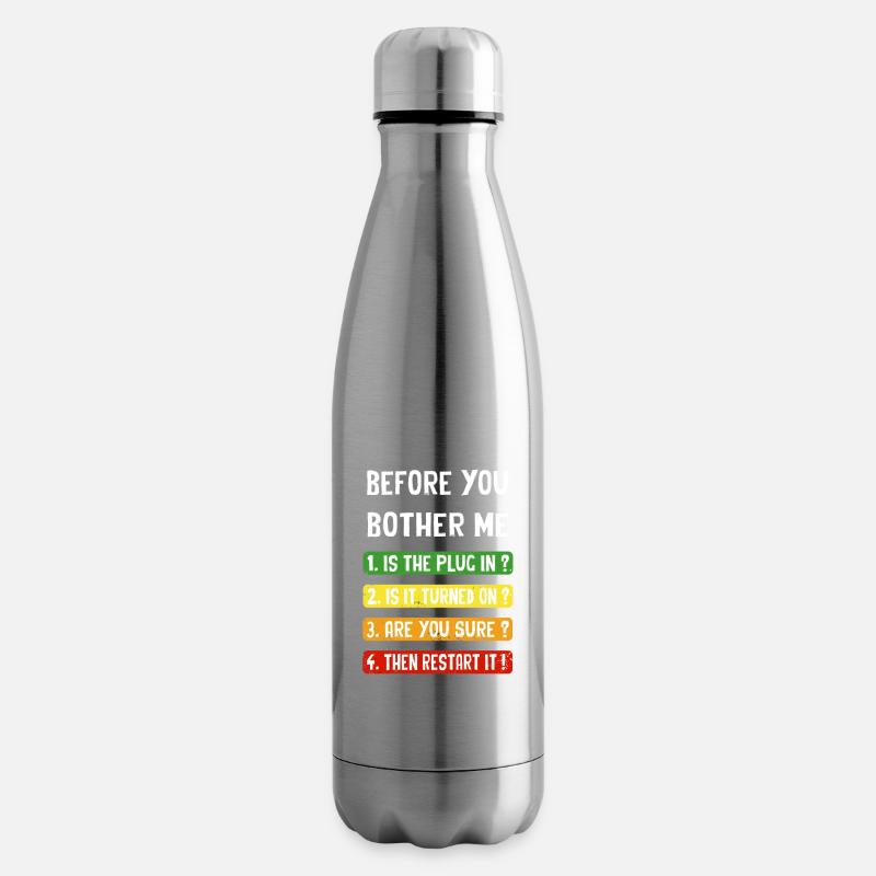 Computer Checklist - Insulated Water Bottle - silver