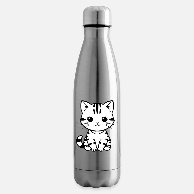 Chat Chaton Chat Chemise Cadeau - Bouteille isotherme - argent clair