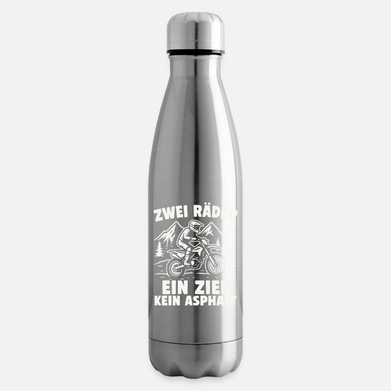 Deux roues. Un but. Pas d’asphalte. - Bouteille isotherme - argent clair