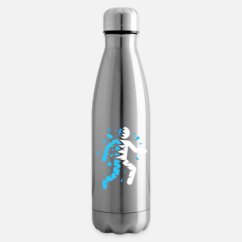 Blaue explodierte Silhouette - Isolierflasche - Lightsilver