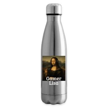Gamer Lisa Leonardo Da Vinci Videospiel Mona Lisa - Isolierflasche - Lightsilver - Rechts