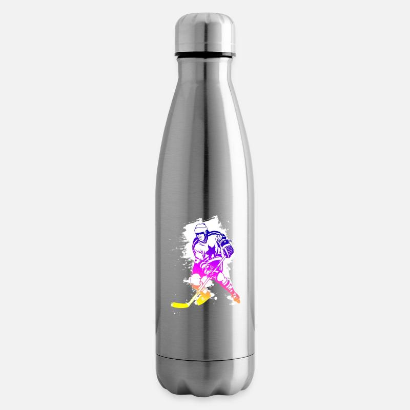 eishockey rainbow spritzer hockeyspieler tor cool - Isolierflasche - Lightsilver