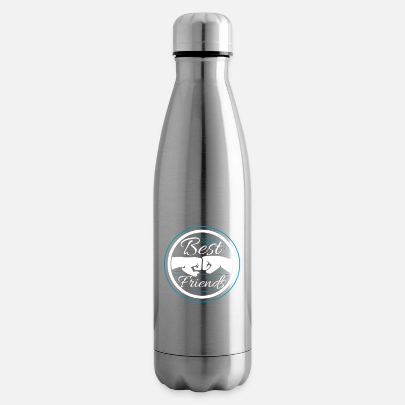 Beste Freunde Fäuste Badge - Isolierflasche - Lightsilver