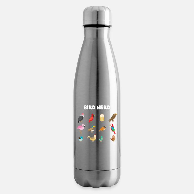 Nerd des oiseaux - Bouteille isotherme - argent clair