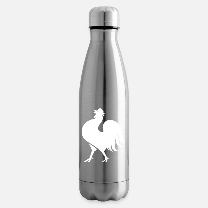 Coq coq - Bouteille isotherme - argent clair