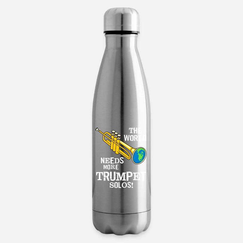 Trompette Solos Texte Blanc - Bouteille isotherme - argent clair