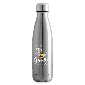 Bee Positive Bienen Spruch Imker - Isolierflasche - Lightsilver - Rechts
