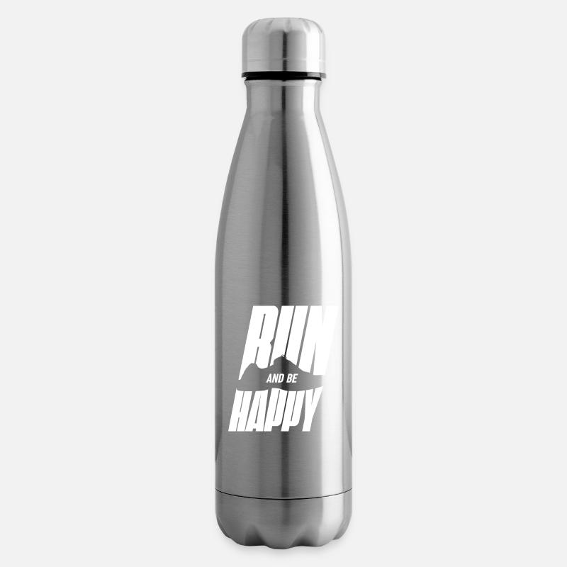 Glücklich Laufen  - Isolierflasche - Lightsilver