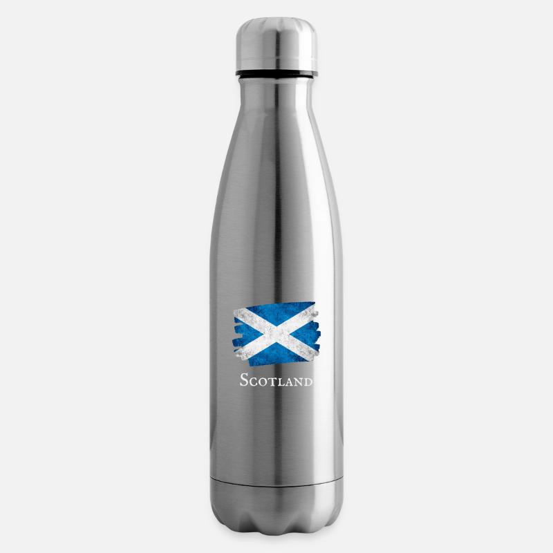 Drapeau grunge de l’Écosse - Bouteille isotherme - argent clair