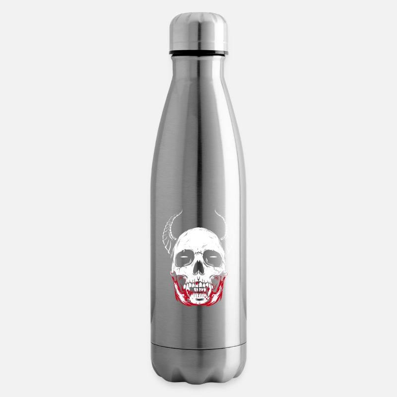 Vampir Skelett Horror Schädel - Isolierflasche - Lightsilver