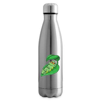 Caterpillar with leaf as parasol - Insulated Water Bottle - silver - Right