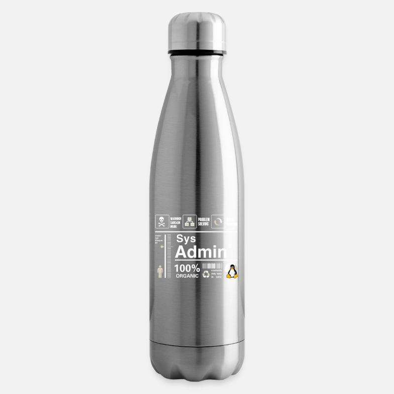 Sys Admin Penguin Ordinateur Nerd pc Platine cpu inh - Bouteille isotherme - argent clair