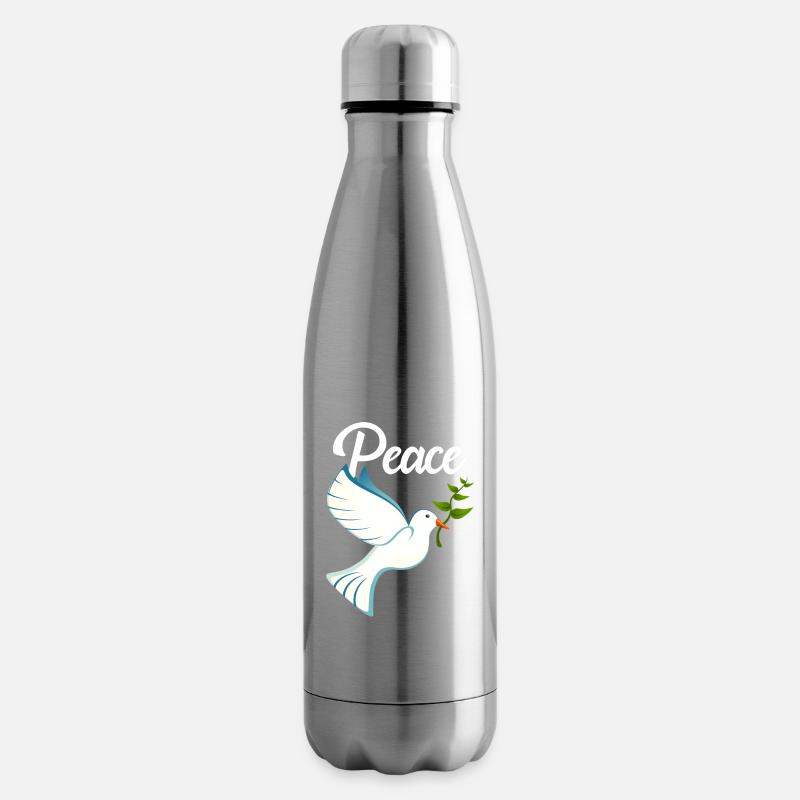 PEACE Friedenstaube - Isolierflasche - Lightsilver