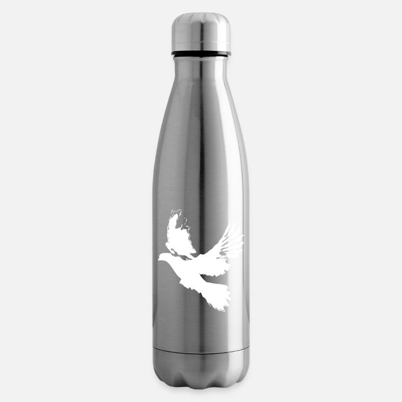 Taube Friedenstaube Design – Symbol der Hoffnung - Isolierflasche - Lightsilver