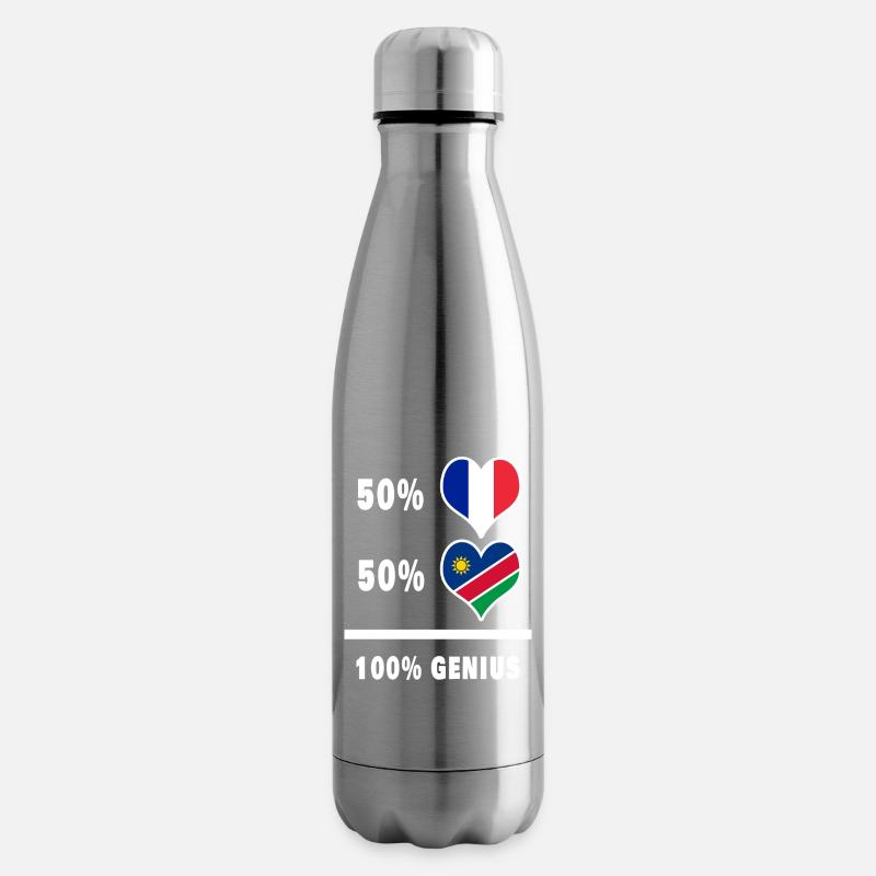 Das Genie Frankreich und Namibia / Geschenk - Isolierflasche - Lightsilver