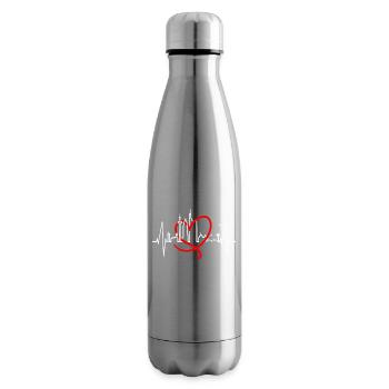 Frankfurt Skyline Heartbeat FFM Fan Love Hesse - Insulated Water Bottle - silver - Right