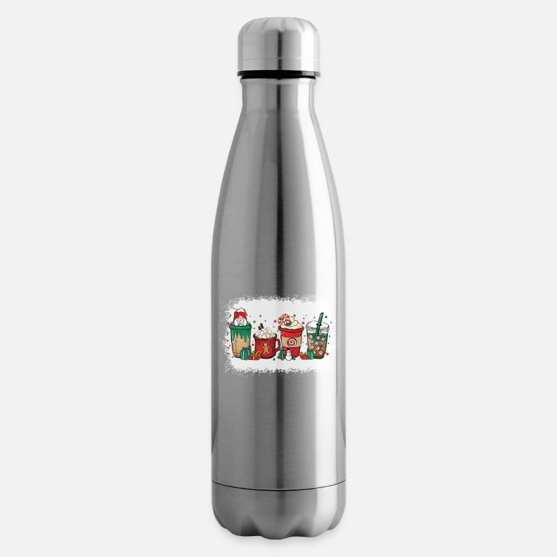 Tasse à café de Noël blanchie - Bouteille isotherme - argent clair
