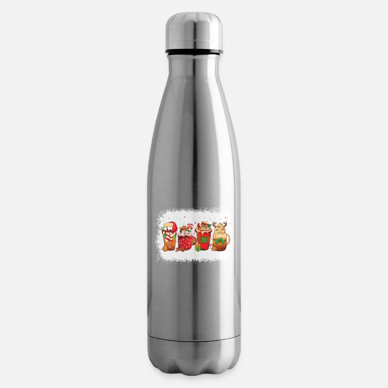 Tasse à café de Noël blanchie - Bouteille isotherme - argent clair