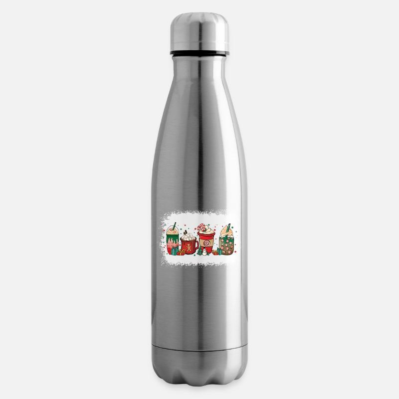 Tasse à café de Noël blanchie - Bouteille isotherme - argent clair