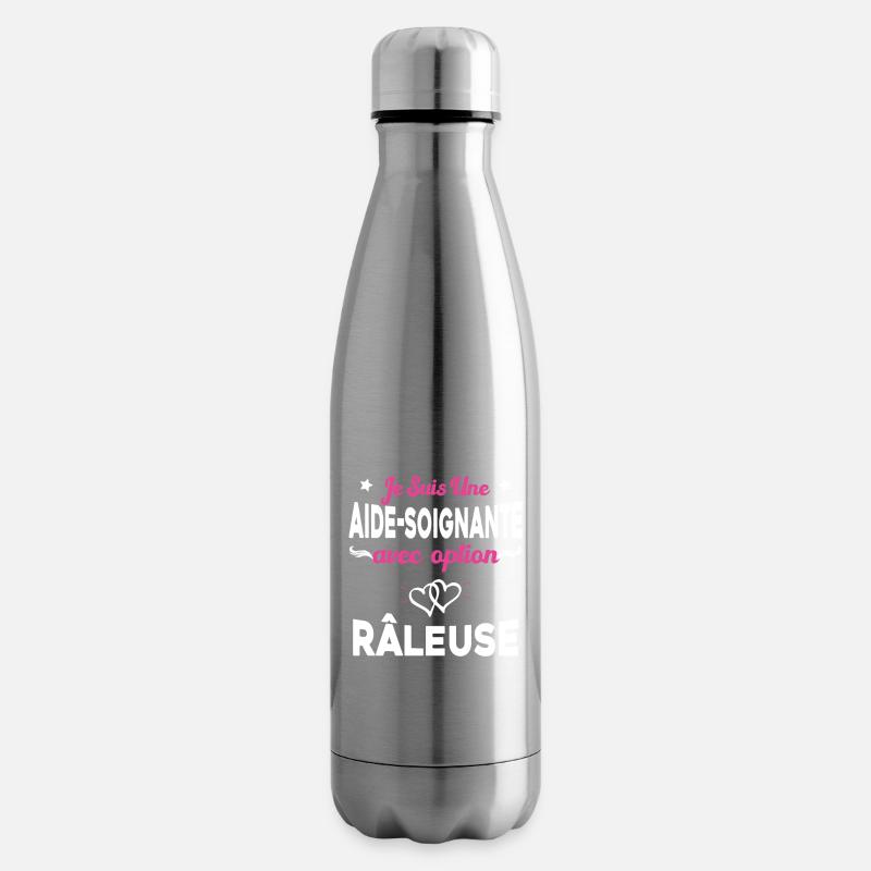 je suis une aide soignante avec option râleuse - Bouteille isotherme - argent clair