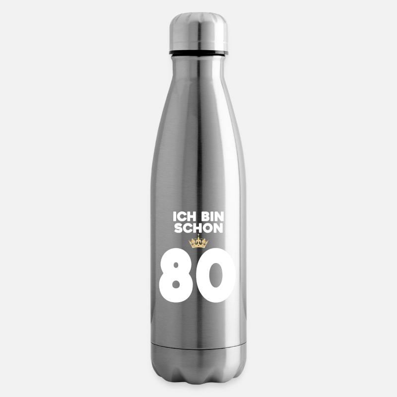 80. Geburtstag Geschenk - 80 Jahre mit Krone - Isolierflasche - Lightsilver