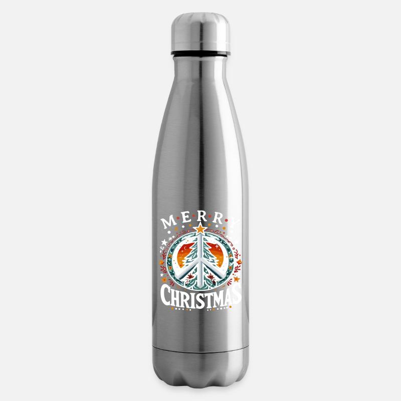 Frohe Weihnachten Friedens Weihnachtsbaum - Isolierflasche - Lightsilver