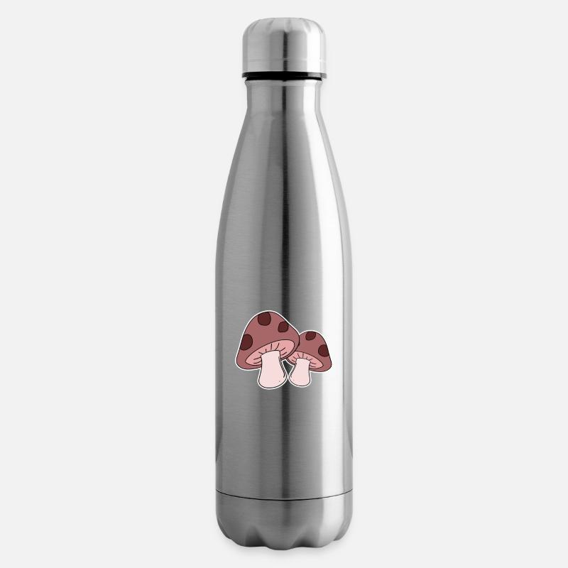 Cueillette de champignons, cueilleur de champignons, cueilleur de champignons - Bouteille isotherme - argent clair