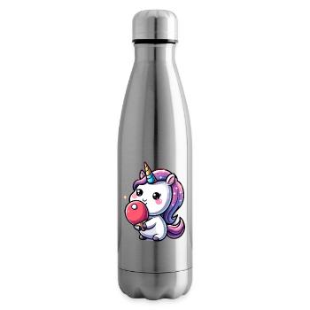 Unicorn Unicorn with Table Tennis Racket - Insulated Water Bottle - silver - Right