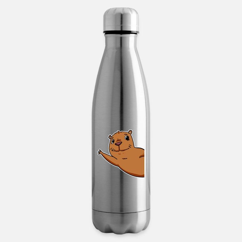 Capybara Wasserschwein - Isolierflasche - Lightsilver